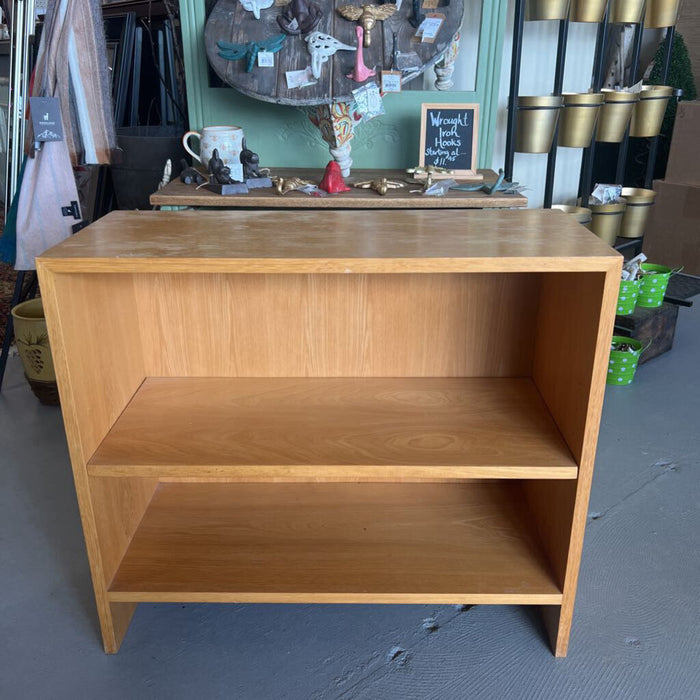 Low 2-Shelf Wood Bookcase