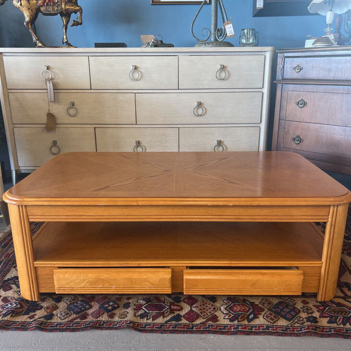 Oak Coffee Table w Bookmatched Top