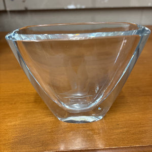 MCM Strombergshyttan Miniture Crystal Vase w Engraved Swan - Signed