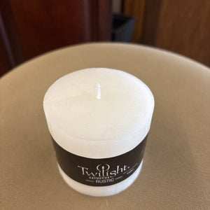Twilight WHITE PILLAR Candle - AMBER