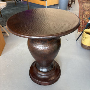 Bronze Hammered Metal Pedestal Table