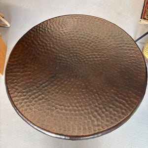 Bronze Hammered Metal Pedestal Table