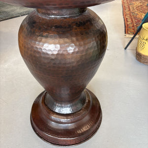 Bronze Hammered Metal Pedestal Table