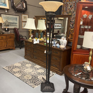 Tortiere Floor Lamp w Beige Shade