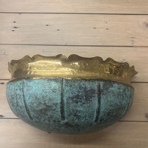 Vintage Brass Wall Mount Planter