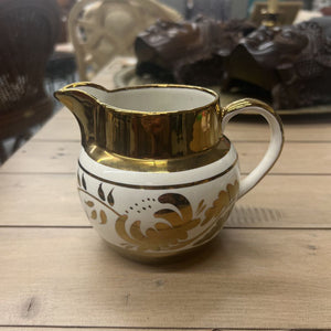 James Kent Staffordshire Cream Pitcher- Gold & White