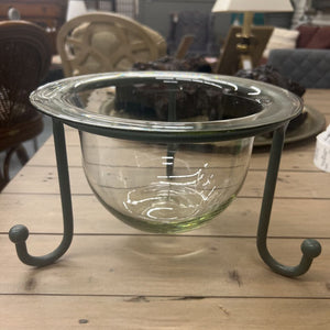 Glass Bowl w Metal Frame