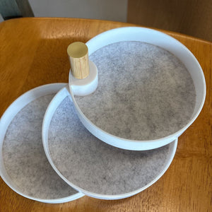 NEW - Tiered Catchall Tray Set w Felted Bottom