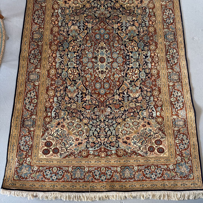 100% Silk "Signed" India Wall Hanging/Carpet -Never been on Floor