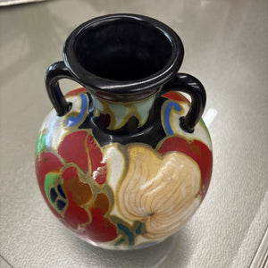 Gouda Regina Like Vase w Bold Flowers - Twin Handled