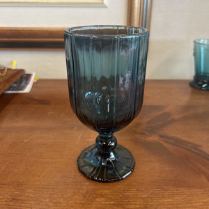 Navy Blue Glass Panel Goblet - MIDTOWN-BLU