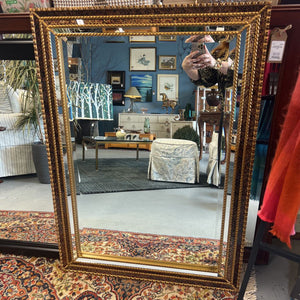 Vintage 1980's Italian Style Mirror w Ornate Gold & Tortoiseshell Frame