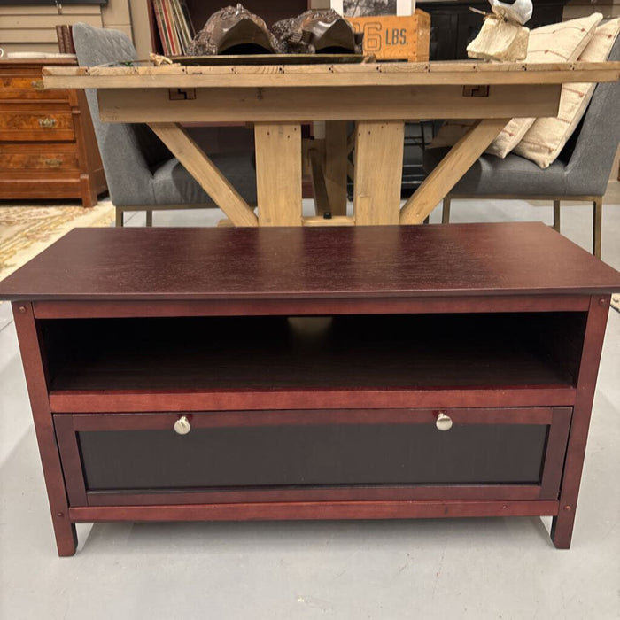 Mahogany Stained Low TV Stand