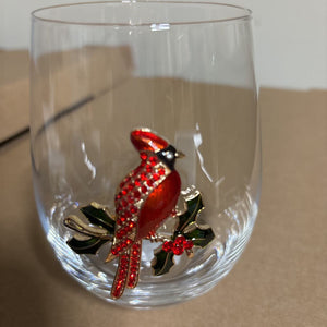 Jewel Cardinal Stemless Wine Glass BLING 002