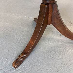 Two-Tiered Walnut Stained Oak Pedestal Table
