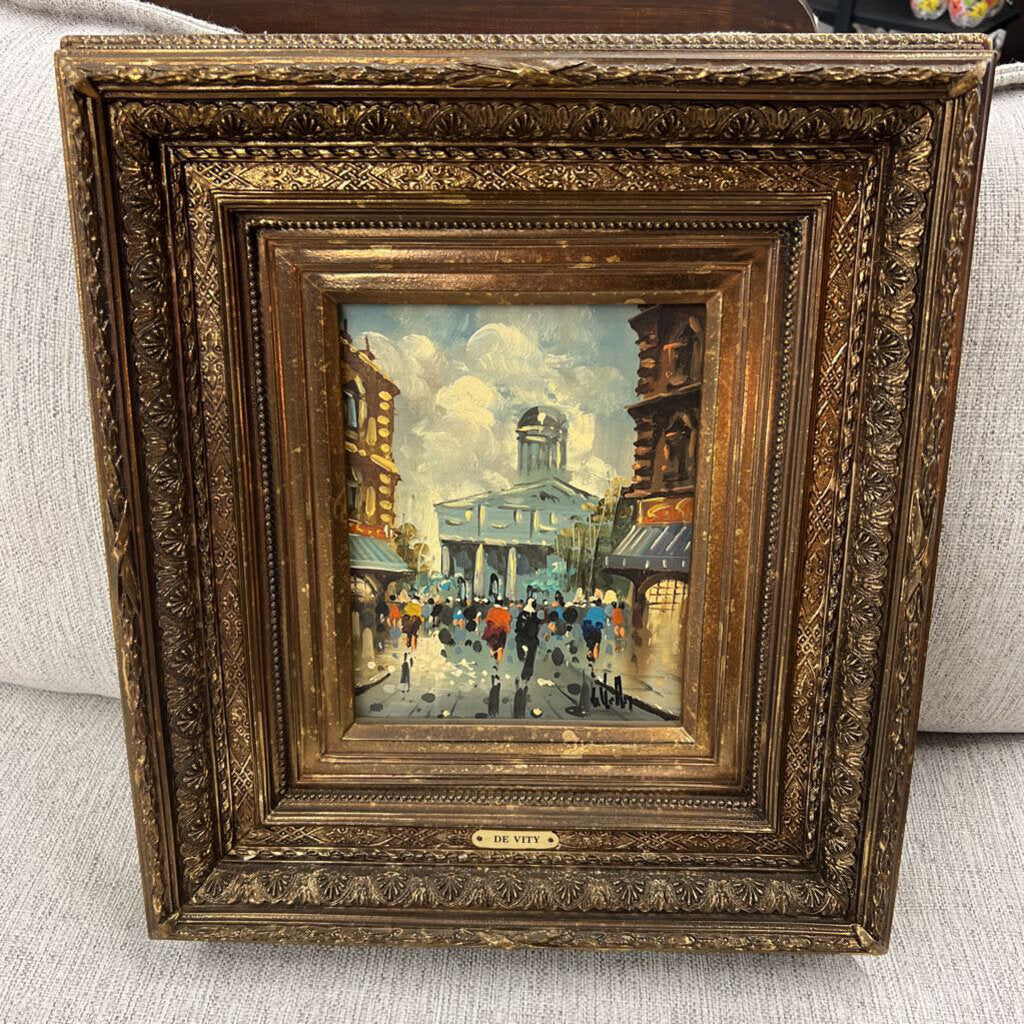 Vintage Oil Painting "Paris Scenes" by Antonio DeVity #2