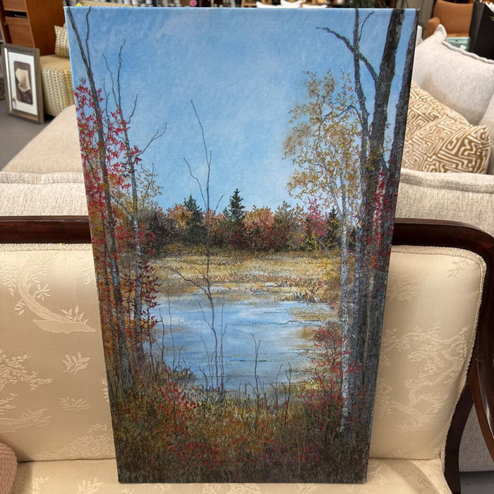 'A Serene Moment' Giclee Signed Print - Free Motion Embroidery Dyed & Painted Fabric