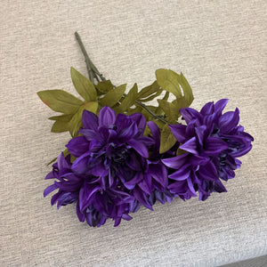 Purple Satin Starburst Dahlia Stem Flowers