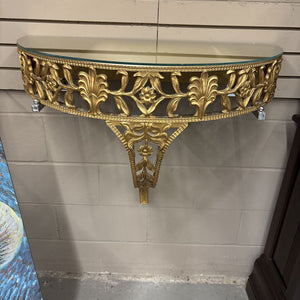 Vintage Gilded Gold Floating 1/2 Moon Table