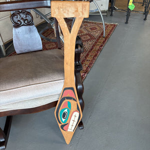 Signed Cedar Haida Dance Paddle - Unknown Artist - BC