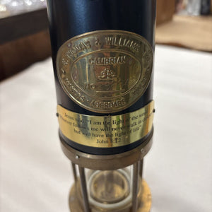 Welsh Collector Brass/Black Miner's Oil Lamp (w Bible Verse)