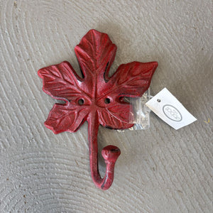 Maple Leaf Wall Hook (RED) IRONAGE-352