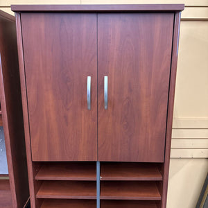 Cherry Look Office Cabinet w (Upper) Cupboard, (Bottom) Printer Slide