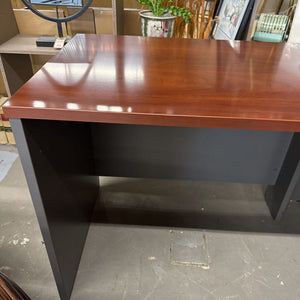 Cherry Look Office Corner Desk w Upper Shelf, Lower Filing Cab.