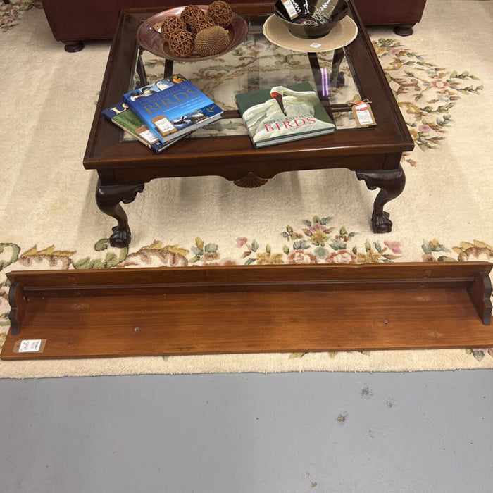 Solid Wood Floating Shelf w Plate Rail