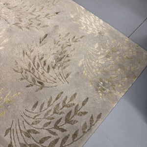 100% Wool Grey Carpet w Silivered Branches