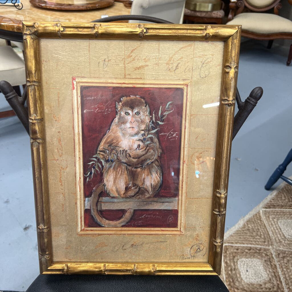 "Olive Interlude" Macaque Holding Olive Branch-Print By Chad Barrett