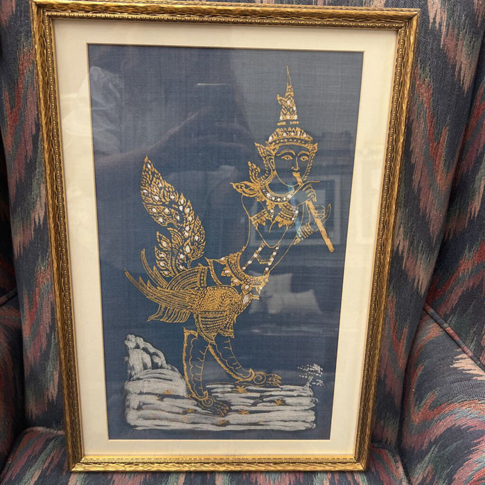 Thai Painting Of Kinnaree-On Silk