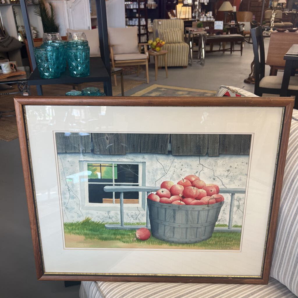 Original Watercolour - "Apples" in Wood Frame by Doug Molson