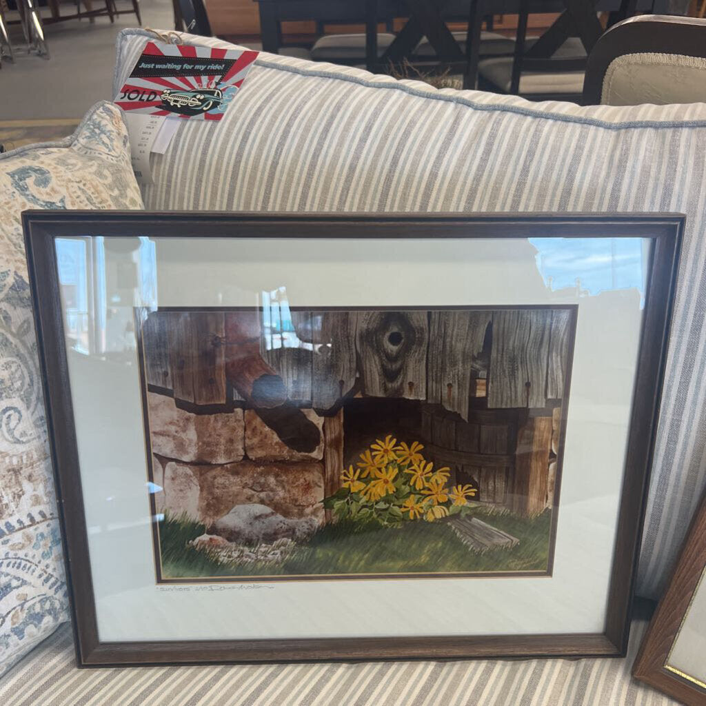 Original Watercolour - "Survivors" in Wood Frame by Doug Molson