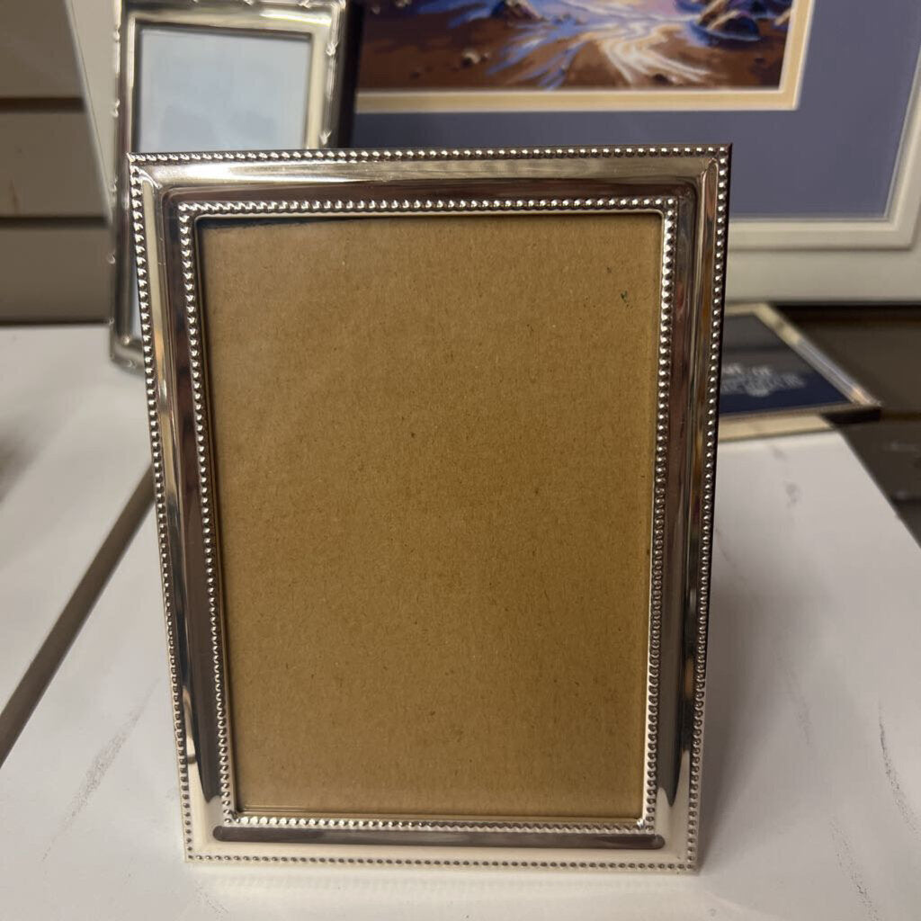 Sterling Silver Picture Frame w Studded Border