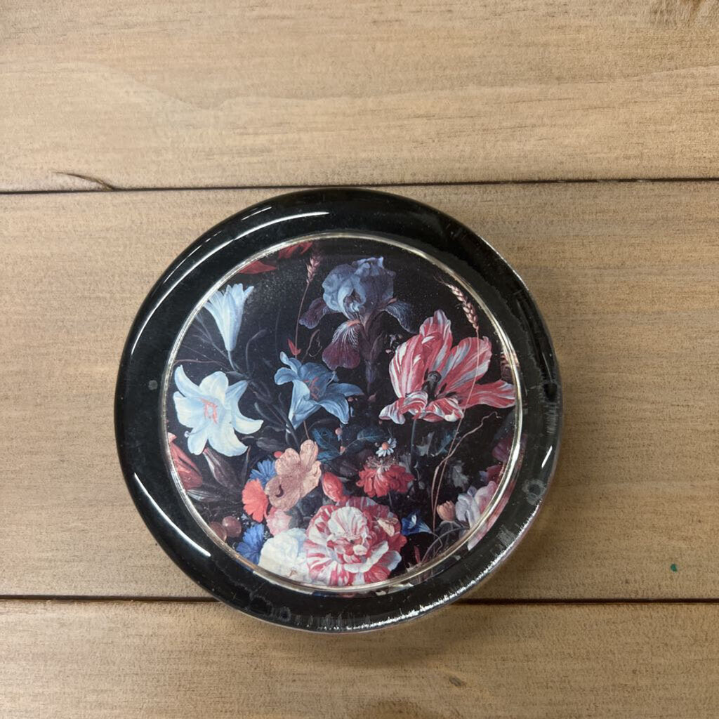 Floral Round Glass Paperweight