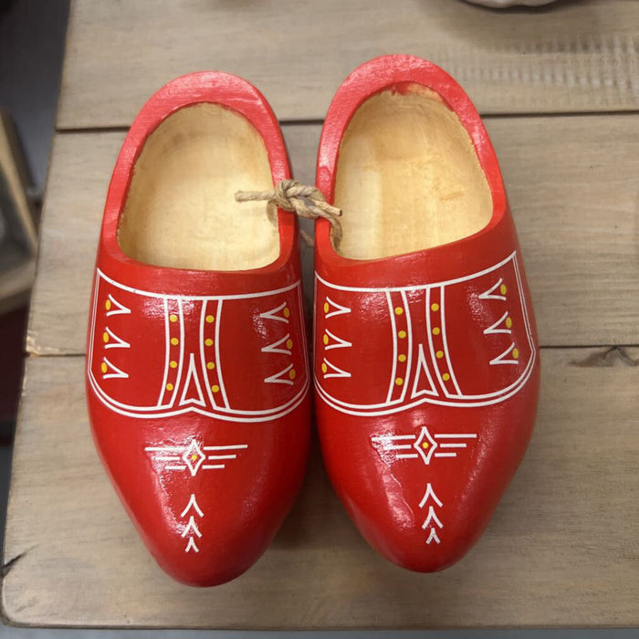 PAIR Red Dutch Wooden Clogs/Shoes