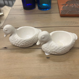 PAIR White Duck Poached Egg Holders