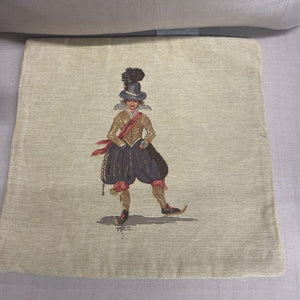 PAIR - Hand Embroidered Dutch Characters Cushion Covers