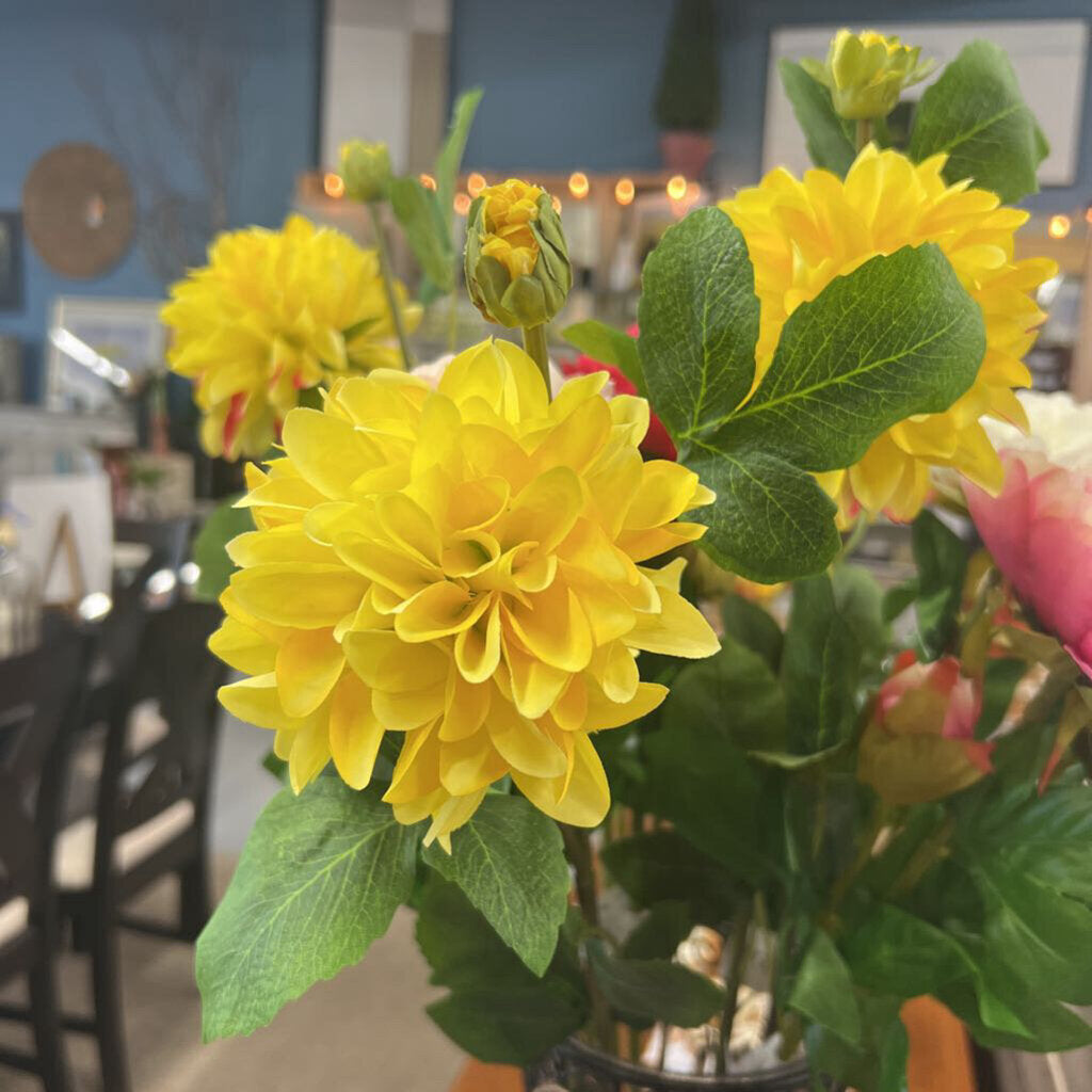 Yellow Dahlia Spray 29" 960Y