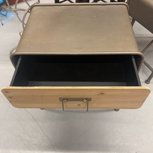 Retro Industrial Style Side Table w Drawer