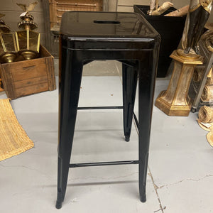 Stackable Black Industrial Metal Stools- Set Of 4