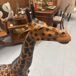 Leather Wrapped "Mom & Baby" Giraffe