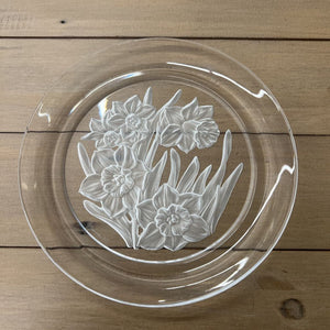 Vintage Crystal Daffodils Plate