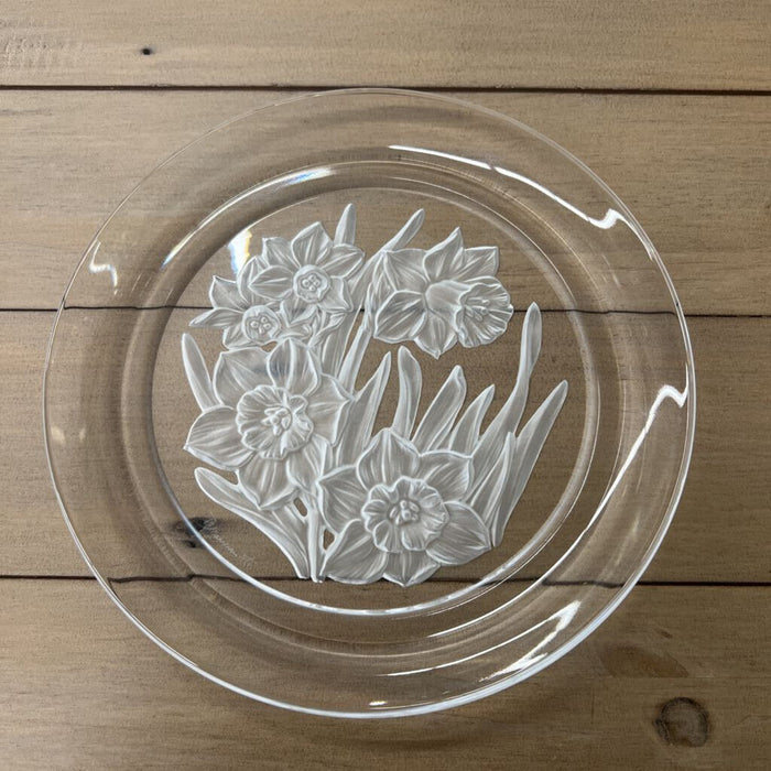 Vintage Crystal Daffodils Plate