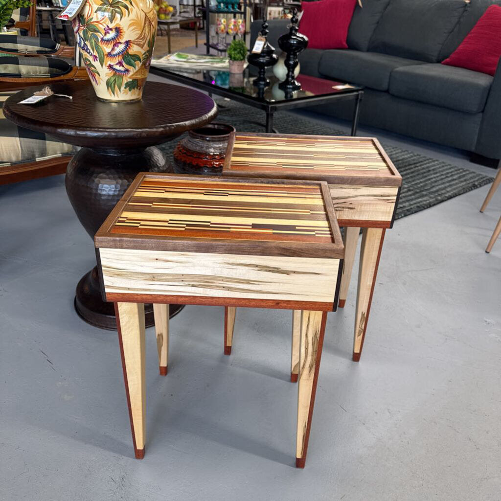 Solid Hardwood Side Table LOCAL ARTIST Mark Brown