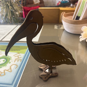 Metal Pelican Sculpture