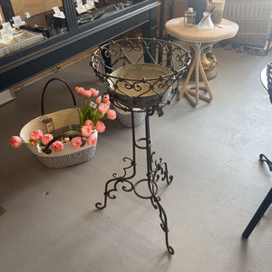 Brown Metal Scrolled Plant Stand
