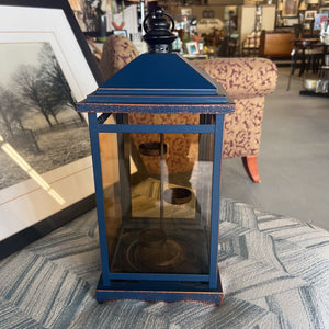 PartyLite Blue Outdoor/Indoor Lantern-Tea Lights