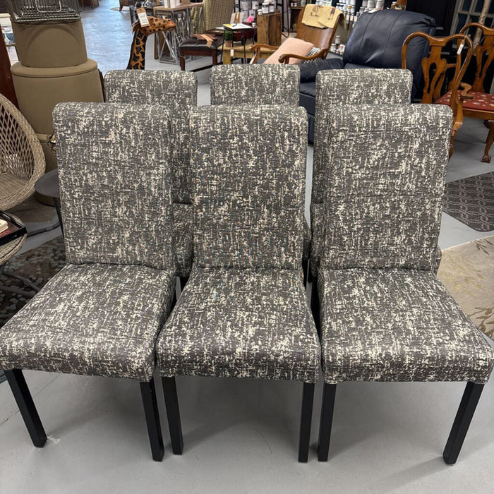 SET of 6 - Grey/White Fabric Parsons Chairs